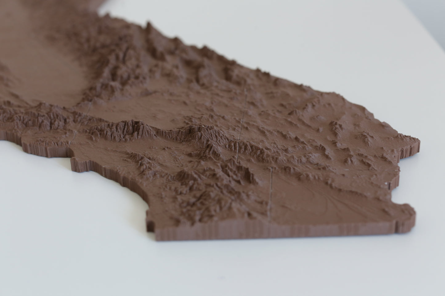 California 3D Printed Topographic Map