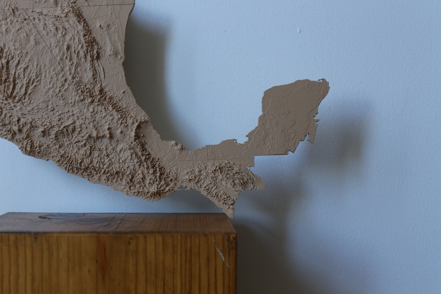Mexico 3D Printed Topographic Map