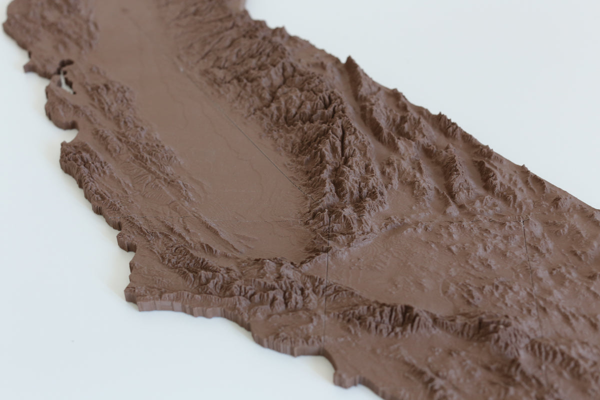 Topography Three Rivers California Map California 3D Printed Topographic Map – Latitude Maps