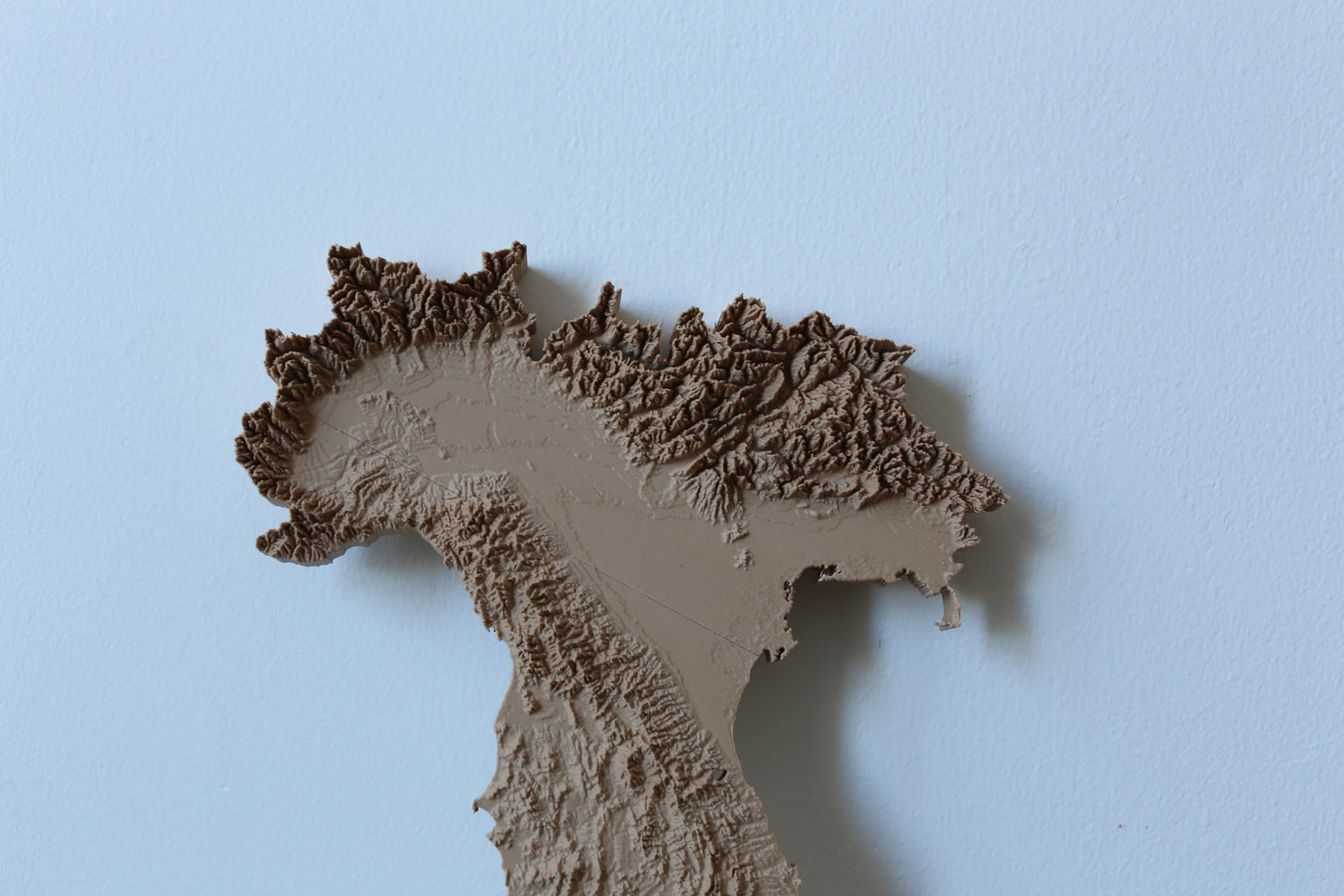 Italy 3D Printed Topographic Map