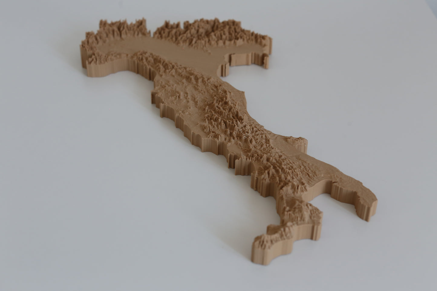 Italy 3D Printed Topographic Map