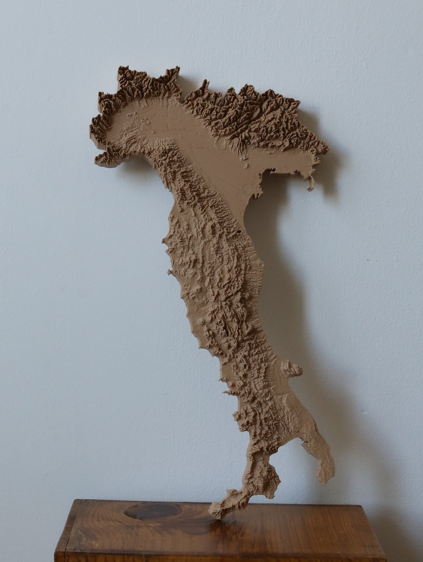 Italy 3D Printed Topographic Map